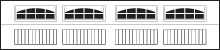 CHI Carriage House Garage Door Window Insert Cascade Long Design