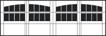 CHI Carriage House Garage Door 5300 Series Insert Double 2-2 piece Arched Madison