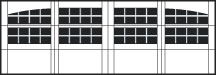 CHI Carriage House Garage Door 5300 Series Insert Double 4 Piece Arched Stockton